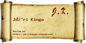 Jári Kinga névjegykártya